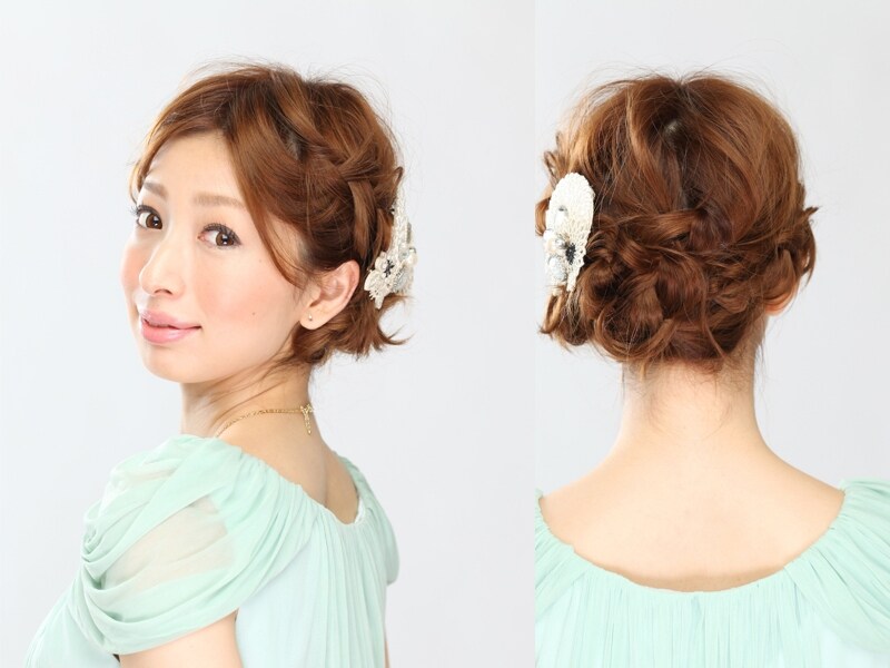 ショートヘアパーティアレンジ