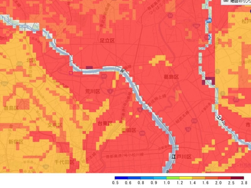 「地震ハザードステーション」の『表層地盤』 出典：防災科学技術研究所