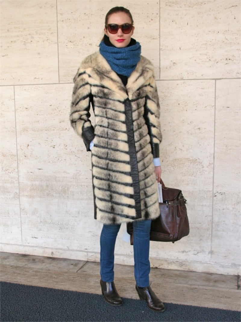 白黒ファー×レザー