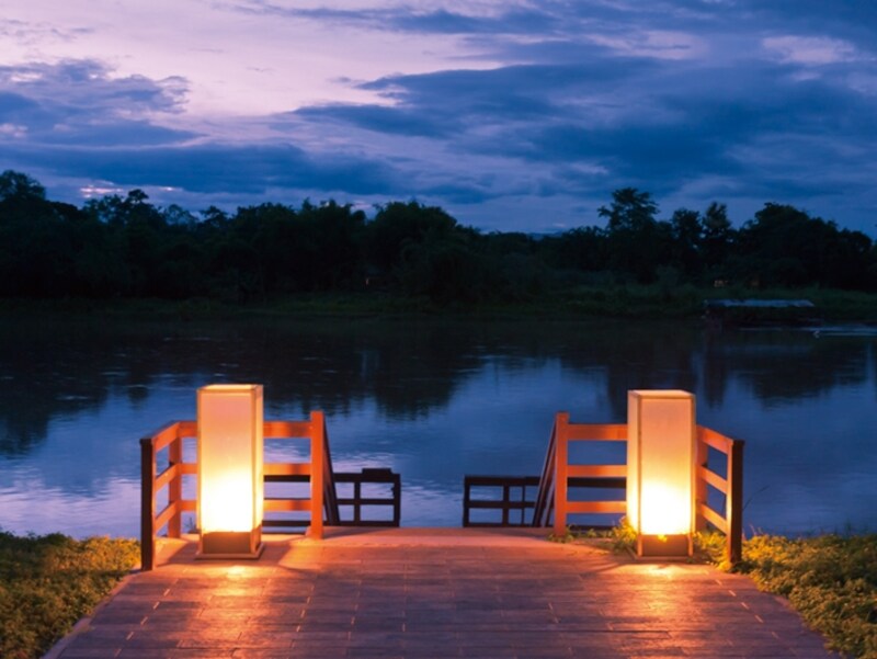 ミャンマー、ラオスとの国境地帯、メコン川から分岐するコック川沿い