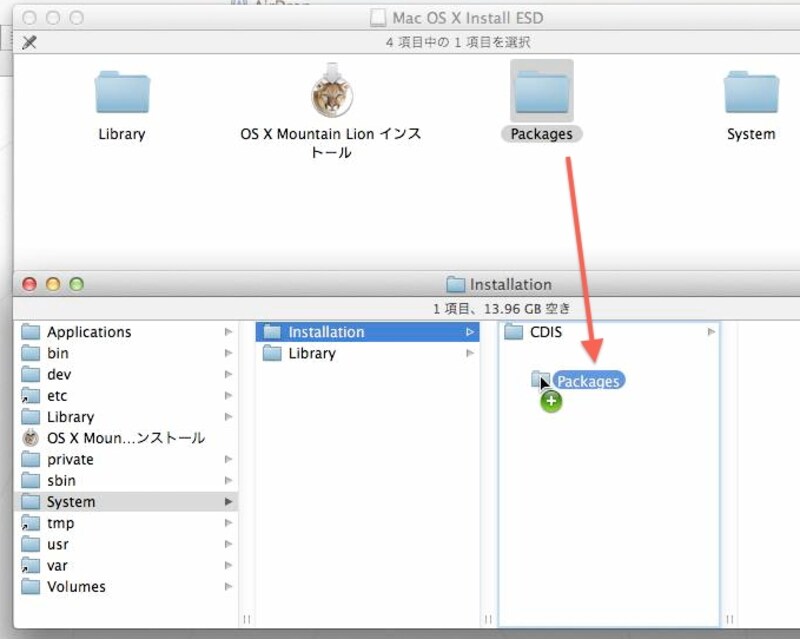 Packages をコピー