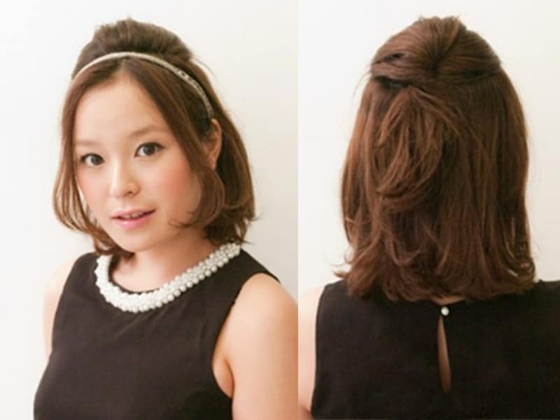 ミディアムヘアパーティアレンジ