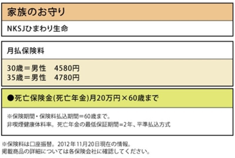 NKSJひまわり生命「家族のお守り」