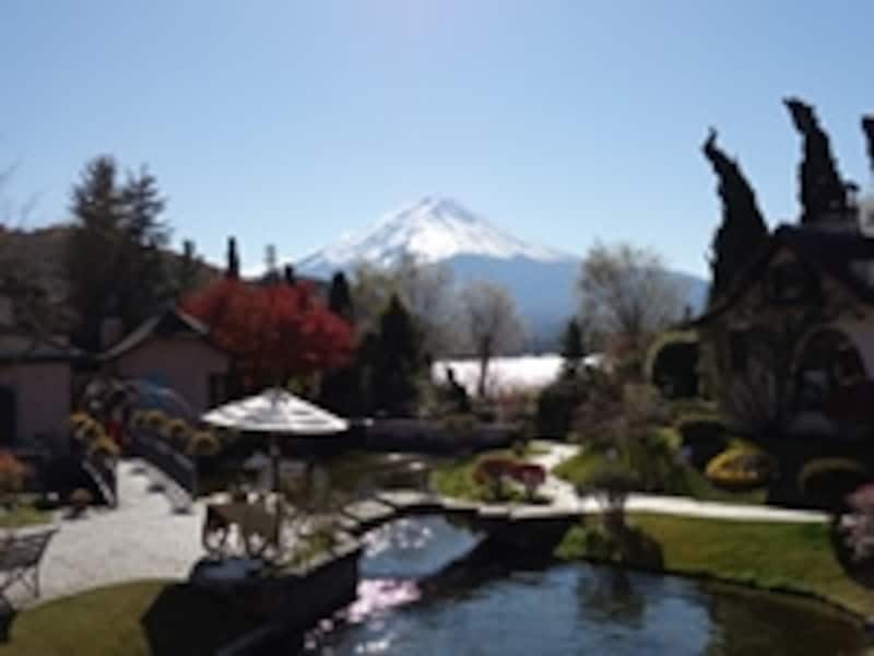 「河口湖オルゴールの森美術館」から見た富士山