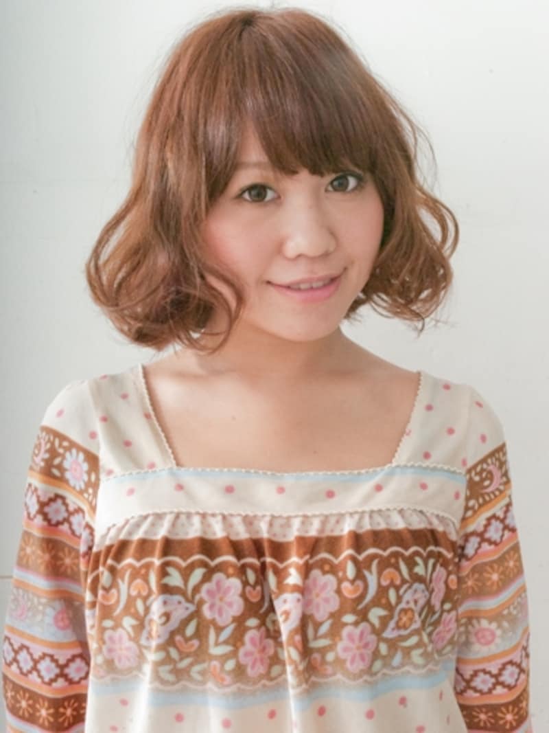 あご下のボブパーマ