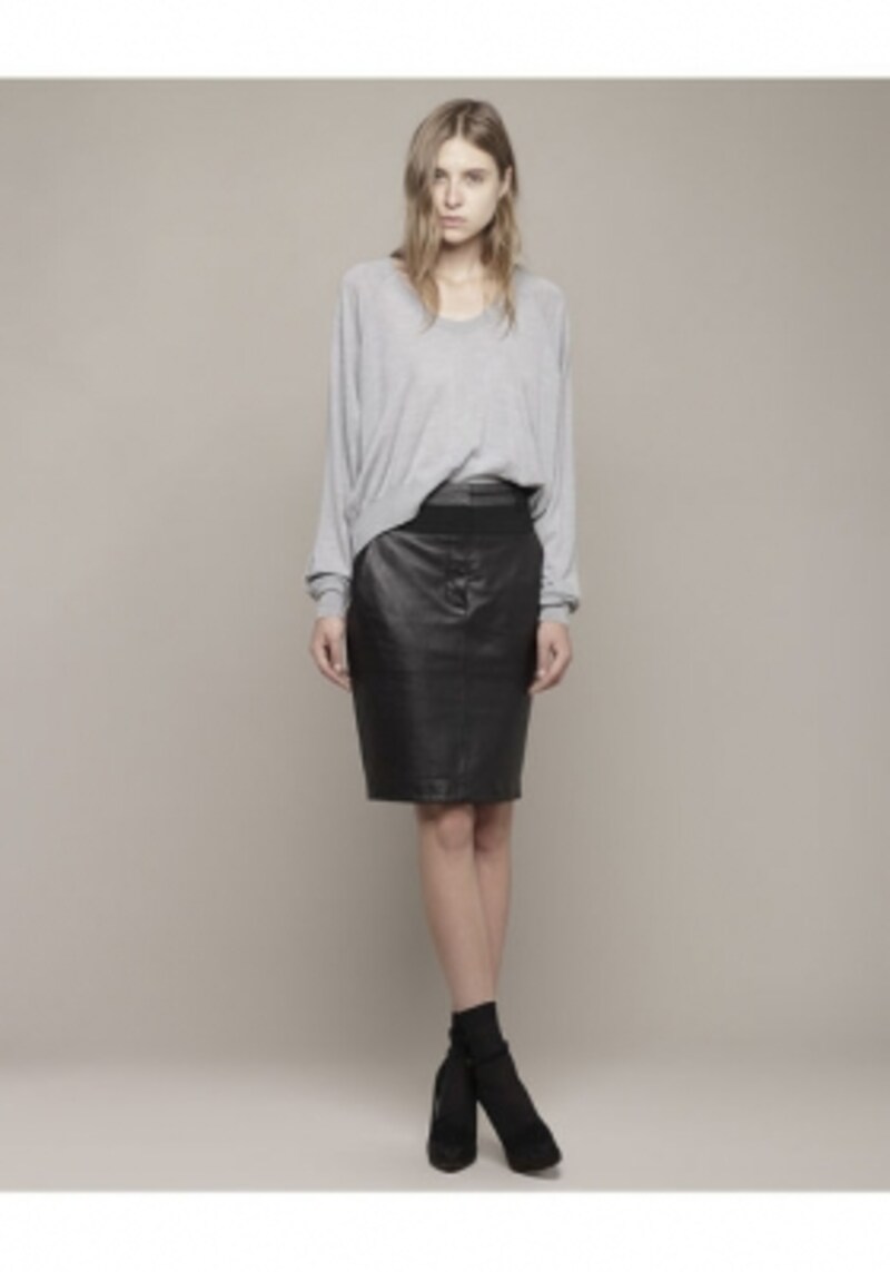 Alexander Wang（アレキサンダー・ワン）／LEATHER PANEL SKIRT Black