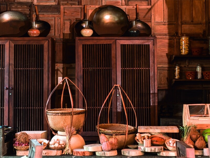 ベトナムローカルのキッチンを再現したコーナー。 ディテールに至るまでこだわりが感じ取れる。