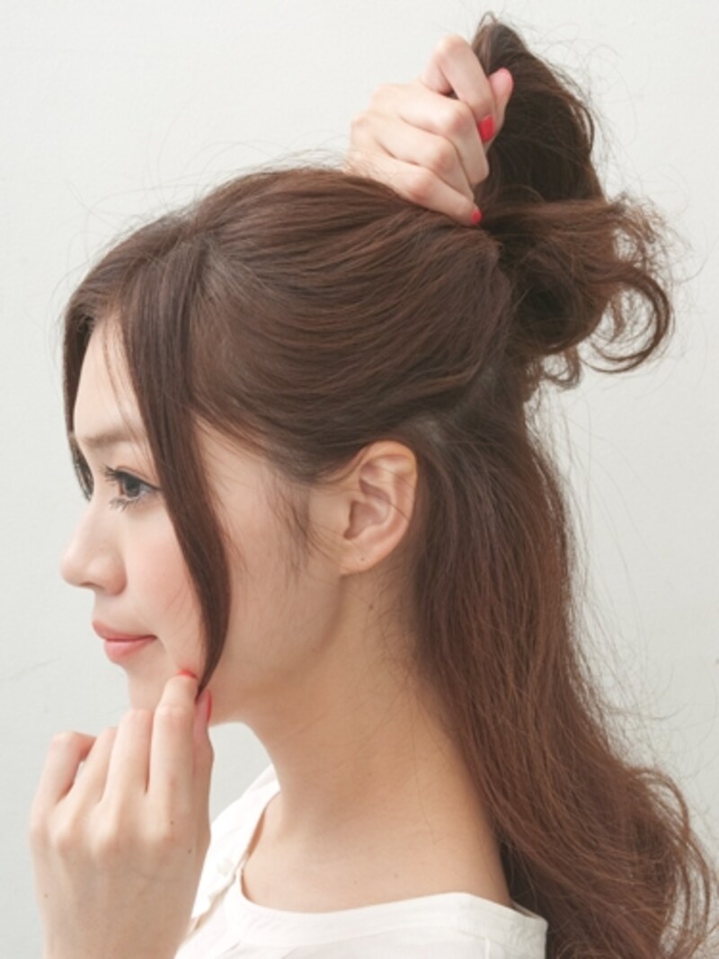 前髪は巻かないでナチュラルな雰囲気に