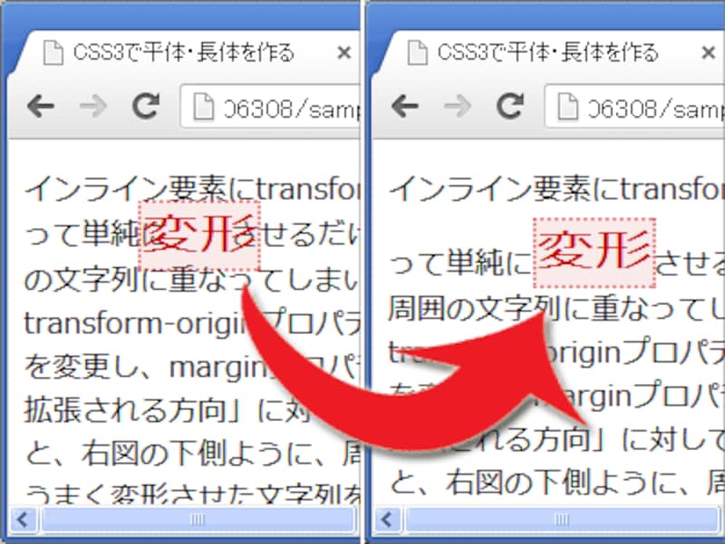 基準座標を端にして、余白を追加