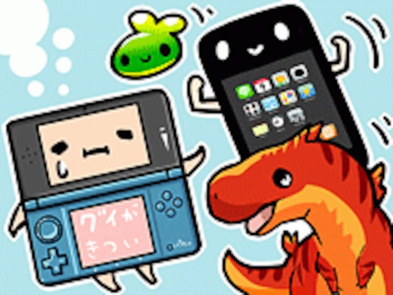 3DSとiPhoneとパズル&ドラゴンの図