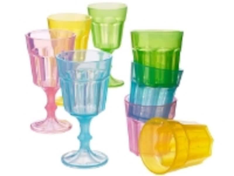 「DUKTIGundefinedグラス(499円)」はプラスチック製。ミネラルウォーターやジュースを入れても安全