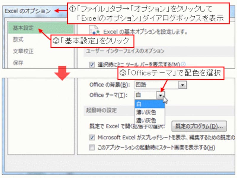 「Officeテーマ」から配色を選択