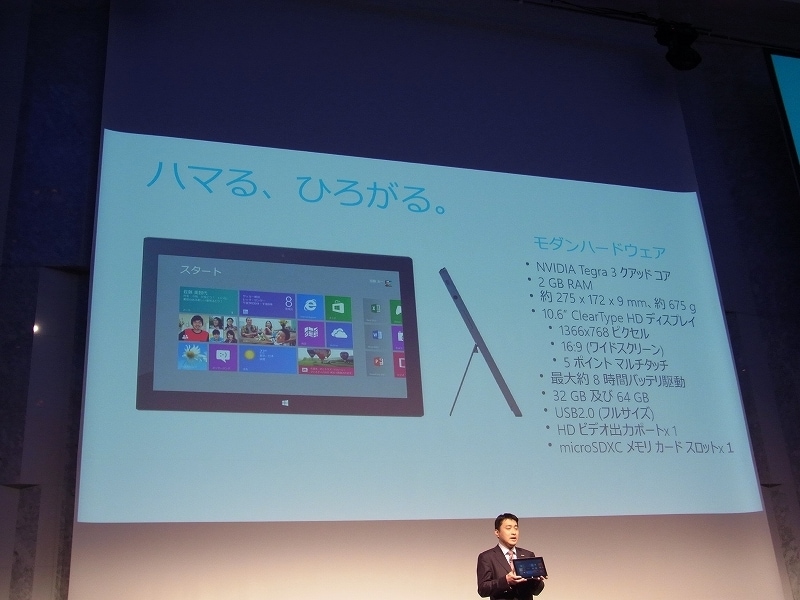 ハマるひろがるタブレットをアピールする横井氏