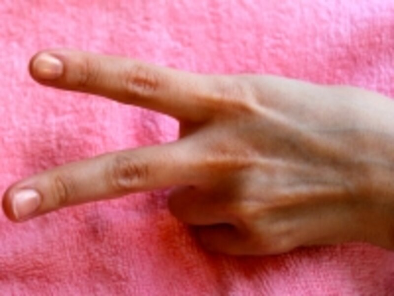 人さし指と中指を使います。undefined田中愛の手