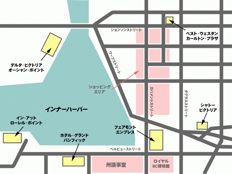 今回の記事で紹介するホテルの位置関係（クリックで拡大）