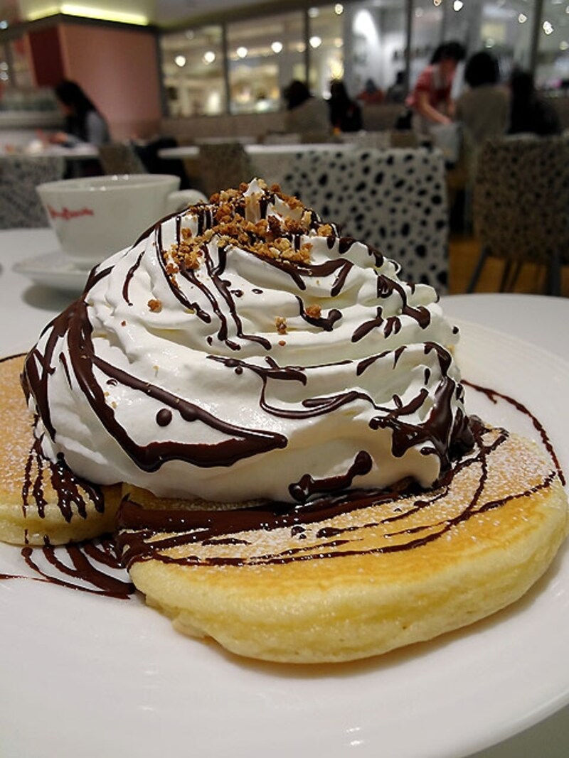 チョコ＆もりもりクリームのパンケーキ