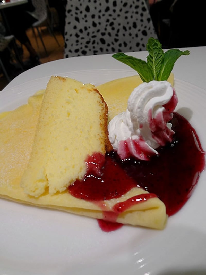 ・ブルーベリー＆チーズケーキのクレープ