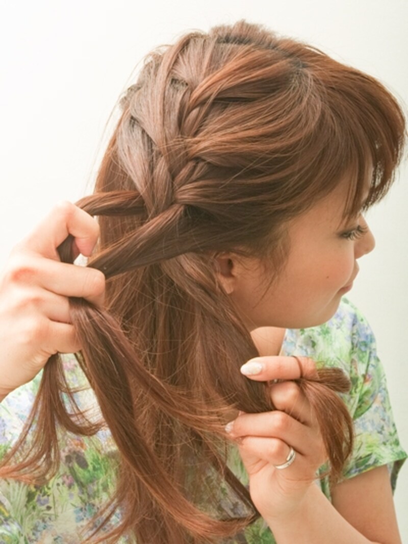 編み込み部分はしっかりめに編むとキレイ