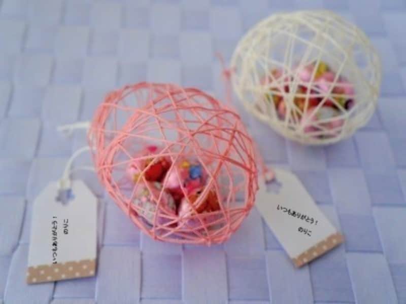 イースターエッグの作り方　風船とレース糸で作る