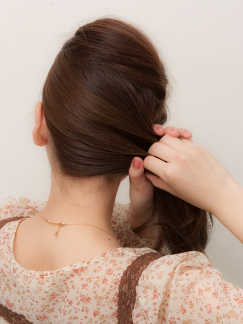 まとめる方向に頭を倒すとやり易い