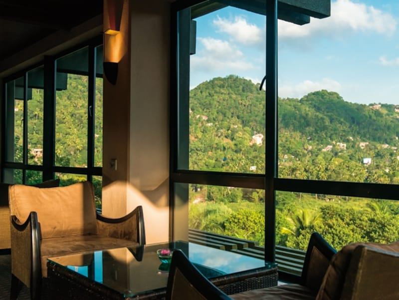 キャンディの景色を眺めつつまったりできる ラウンジ