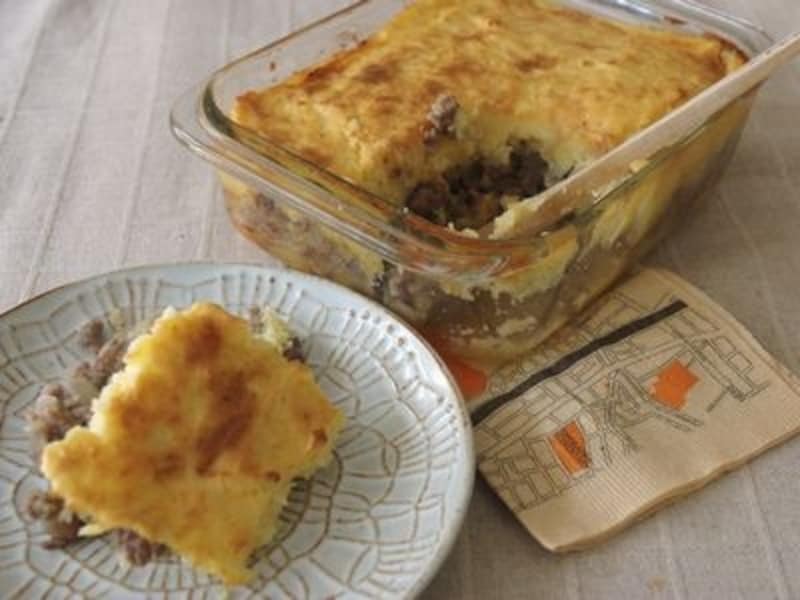 ひき肉とマッシュポテトの重ね焼き