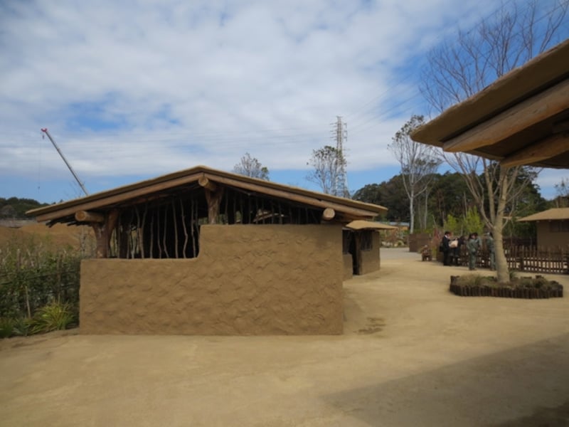 アフリカの牧畜民族の集落を模したエリア