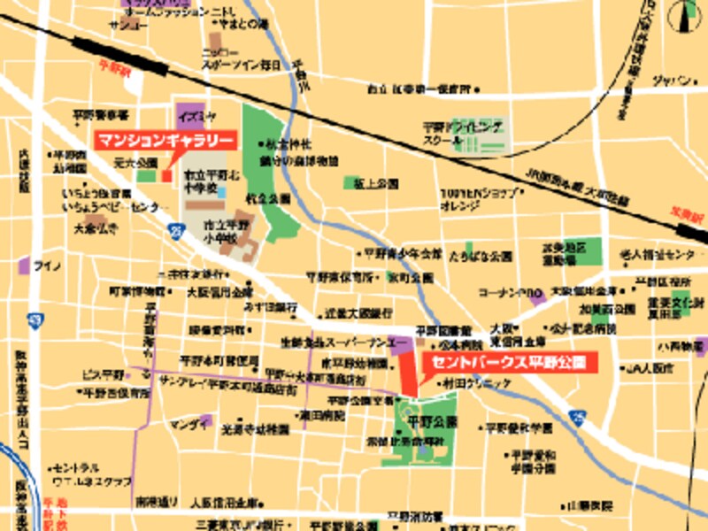 セントパークス平野公園地図
