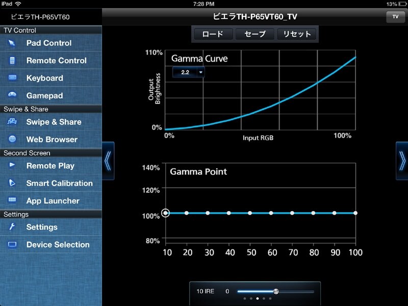 VT60/FT60undefinedガンマ調整画面
