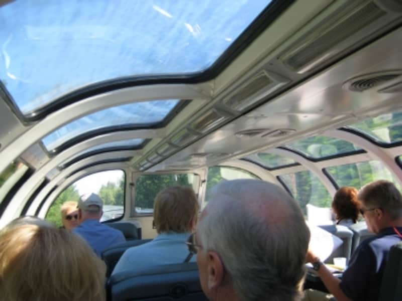 VIA鉄道の2階建てドームを持つスカイラインカー。こうした車窓が楽しめるのも鉄道ならでは (C) James Trosh