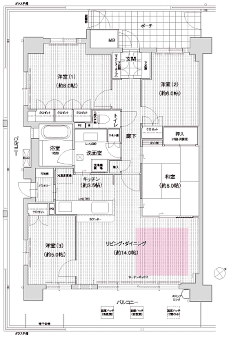 ワンズヒル神戸鹿の子台　Aタイプ間取り図