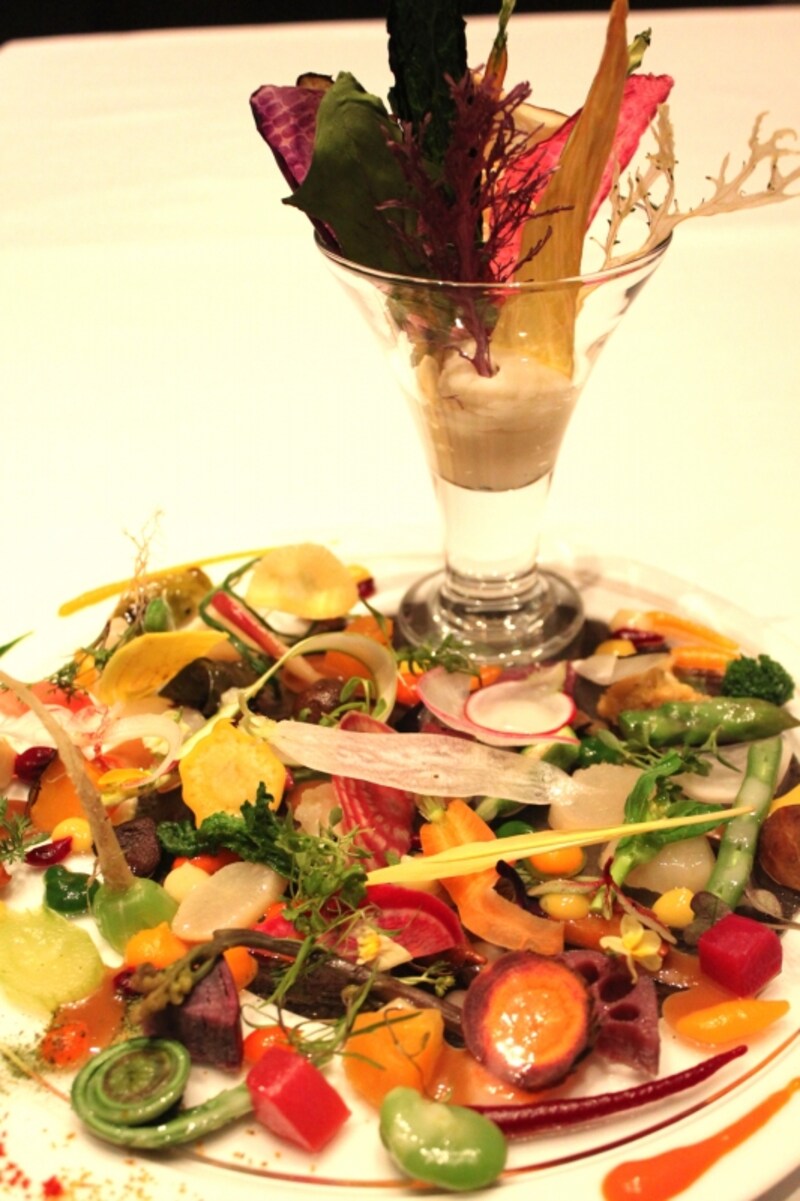 前菜「アルカナ東京KARATO“野菜の遊園地”」