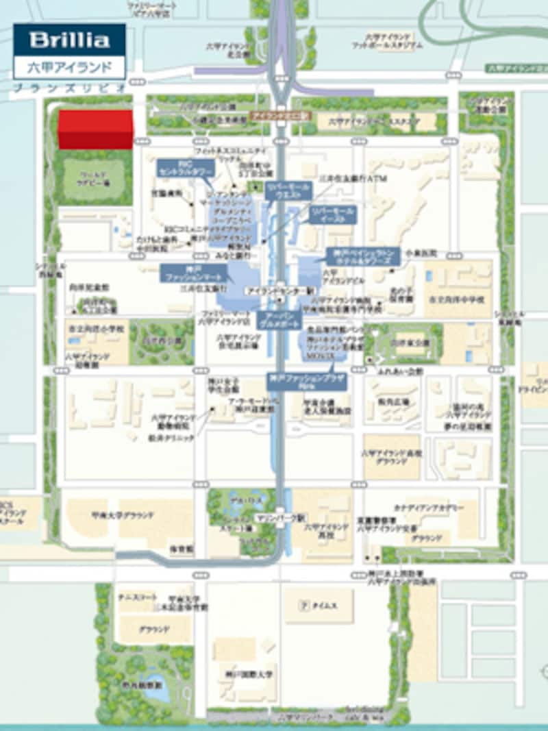 ブリリア六甲アイランドブランズリビオ地図