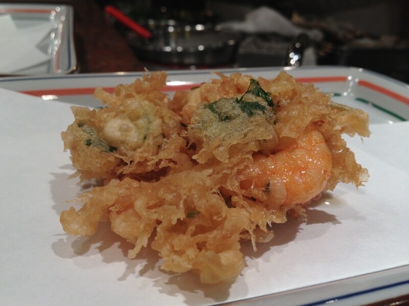 天ぷら(宝)のラストはかき揚げ