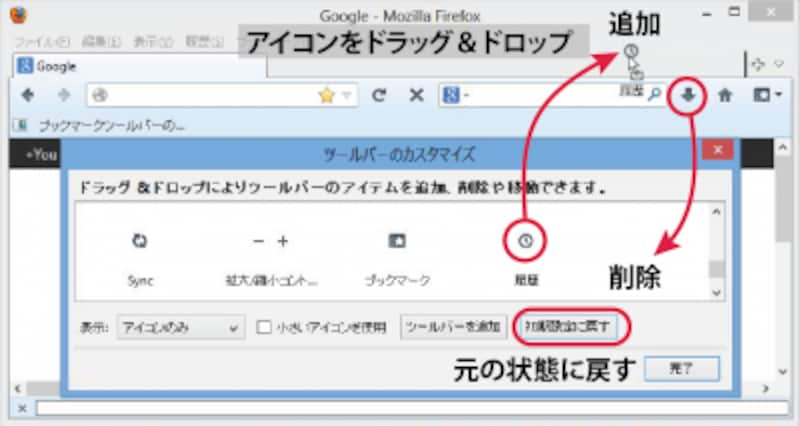 Firefoxのツールバーのカスタマイズ Firefoxの使い方 All About