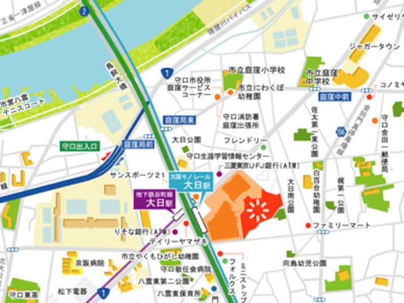 サンマークスだいにち地図