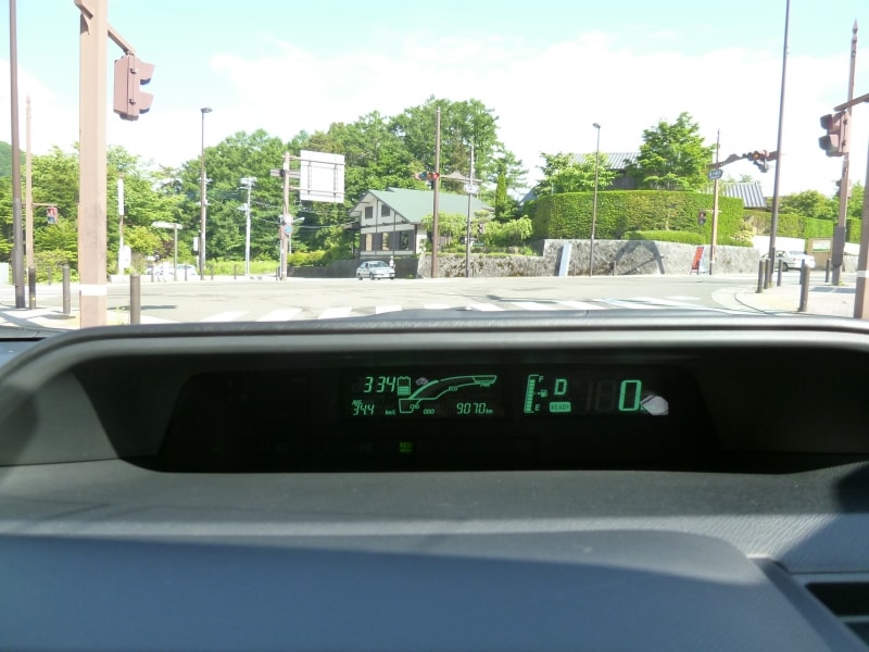 リッター35キロに迫るアクアの燃費計