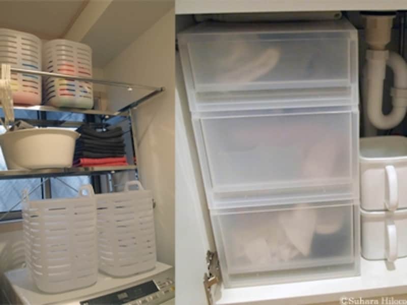 洗面所収納と洗濯機まわりの収納