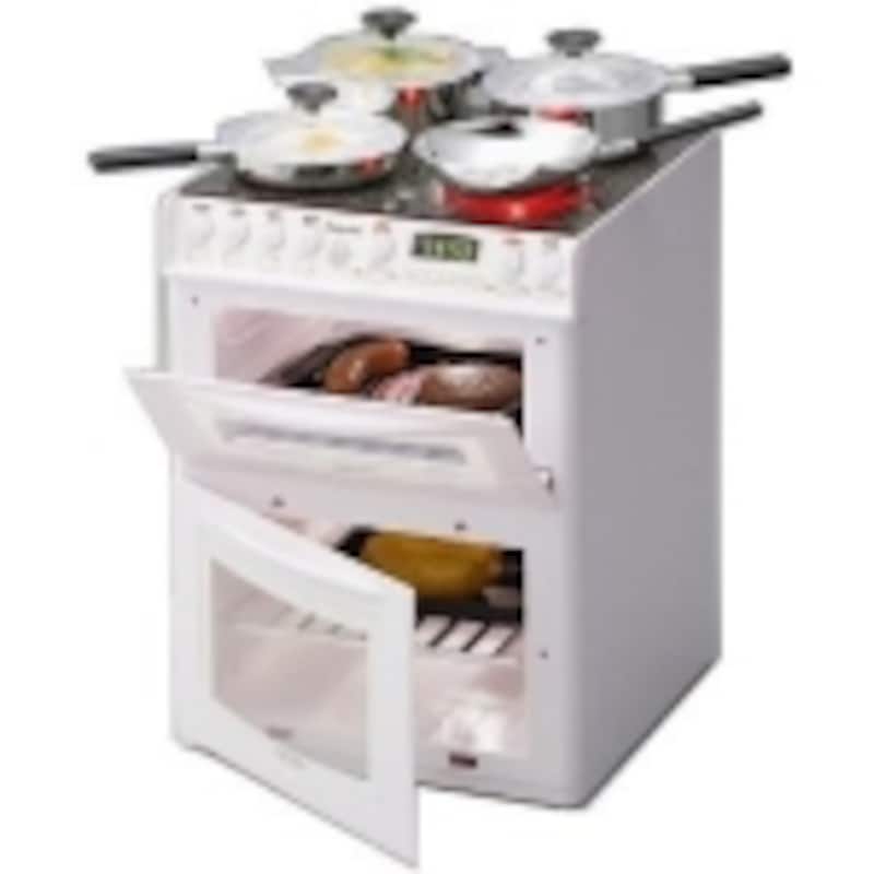 座ったまま遊べるサイズの「CASDONundefinedちびっこママ オーブン&コンロ」