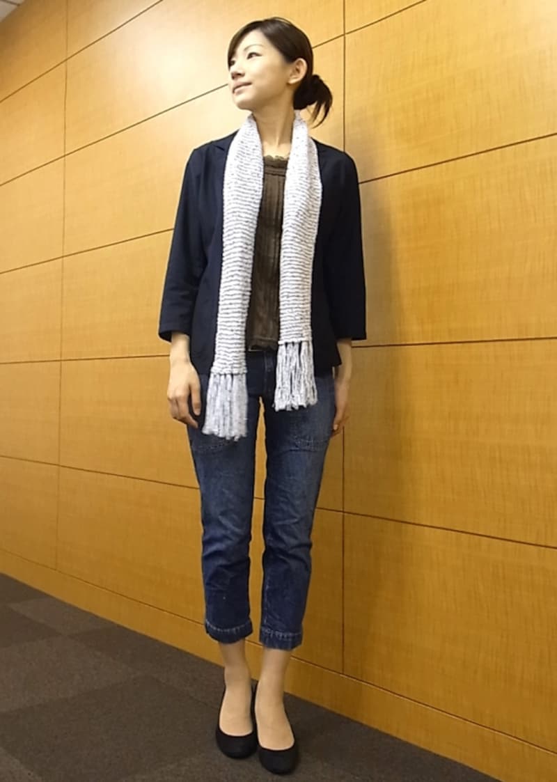 ジャケットに合わせてもちょうど良いサイズ