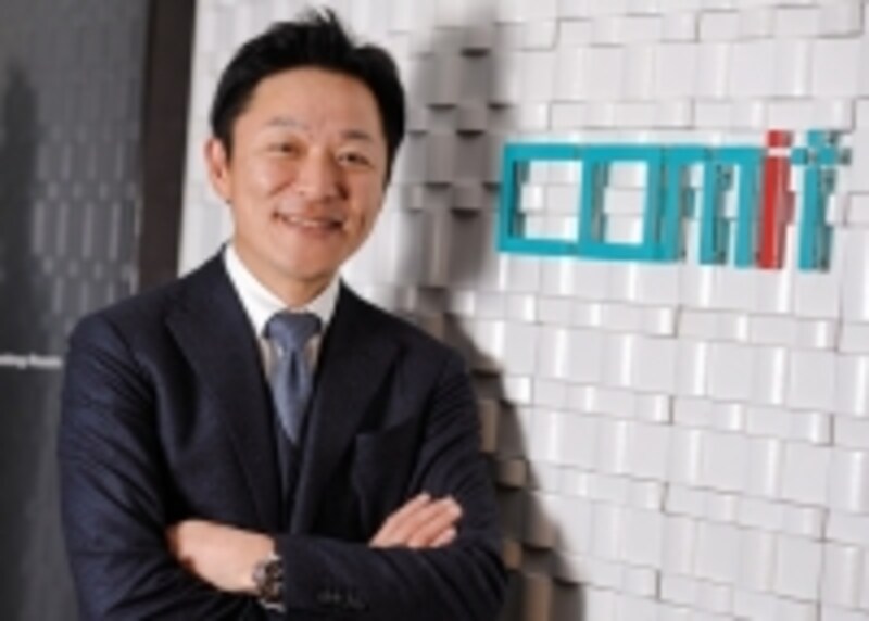 社員から「天間さん」とさん付けで呼ばれる代表の天間社長。まさにコミットの社風そのもの。
