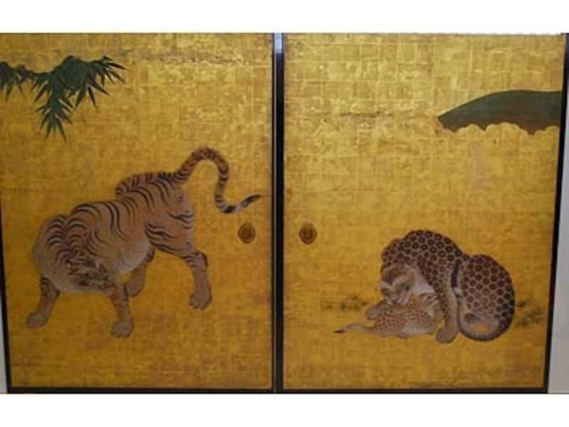 名古屋城本丸御殿で、重要文化財障壁画「竹林豹虎図」が特別展示