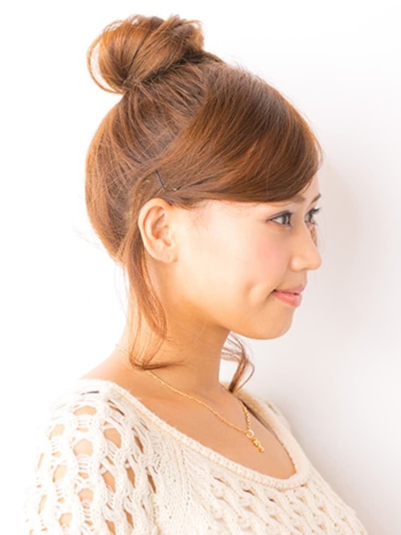 ミディアムお団子ヘア