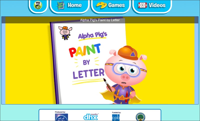 アルファベットゲーム無料 SUPER WHY! "Alpha Pig's PAINT BY LETTER"