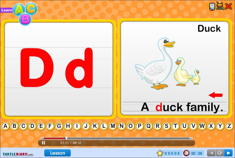 アルファベットゲーム無料 Turtle Diary "Alphabet Games"
