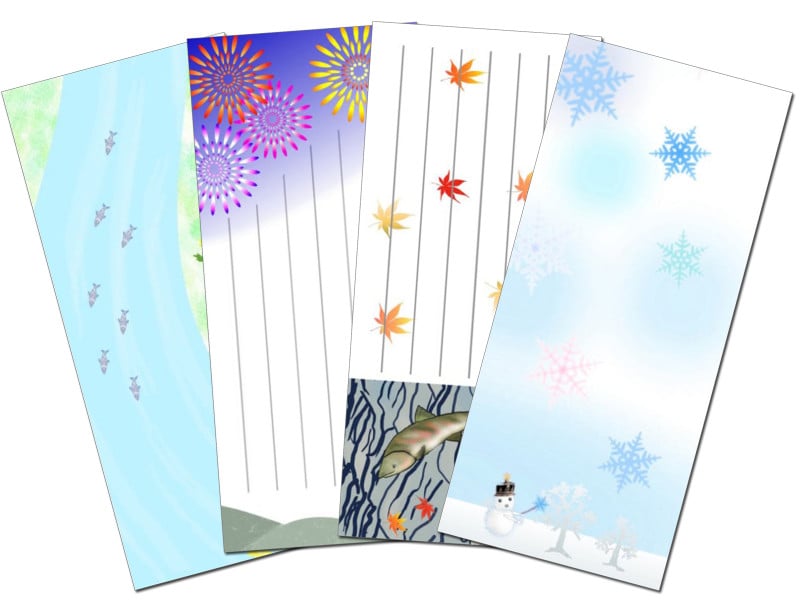 無料テンプレート便箋・封筒・はがき・のし紙・素材のテンプレート美里音