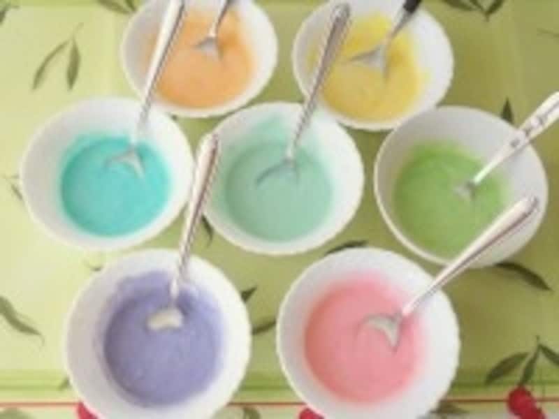レインボーパンケーキの生地を作る
