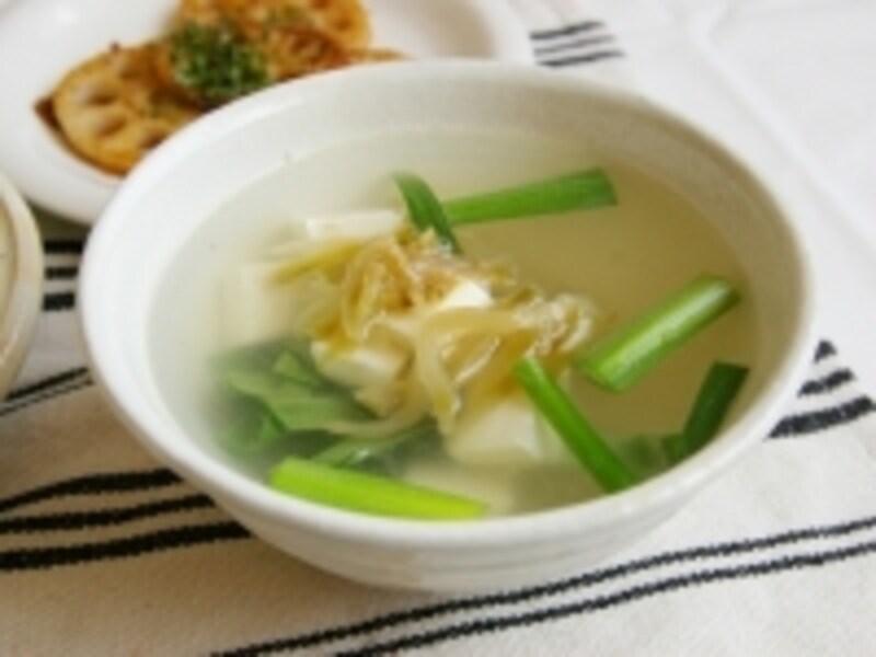 即席・ニラと豆腐のスープ