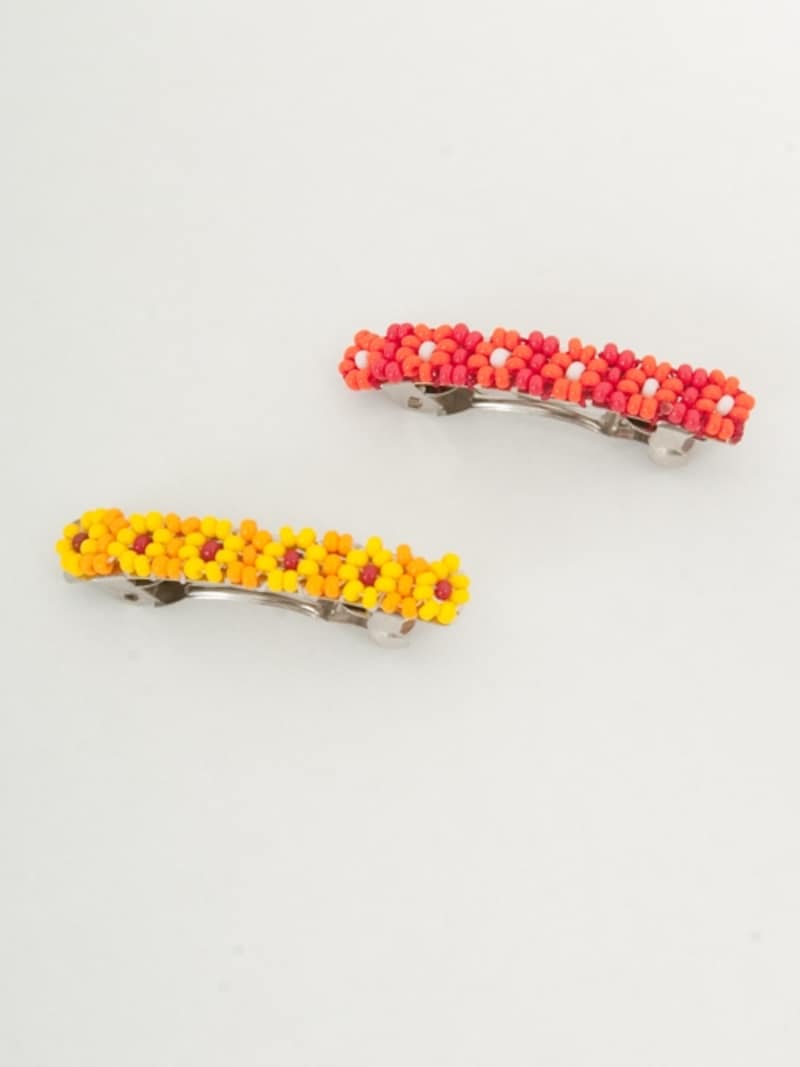 ビーズを使った小さめのバレッタ