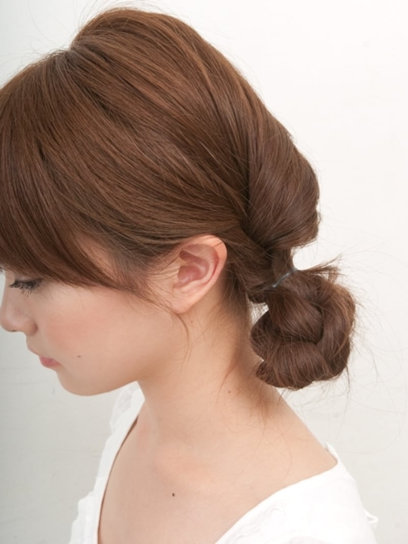 隠しゴムでまとめた状態